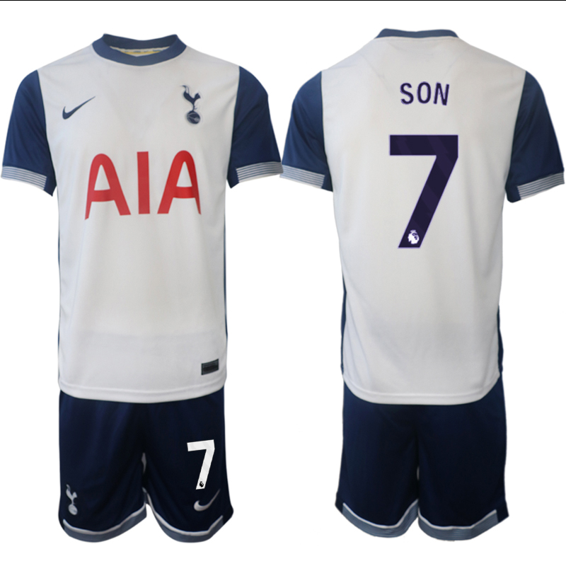 Men 2024-2025 Club Tottenham home White #7 Soccer Jersey